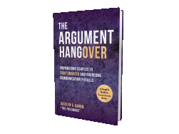 A book cover with the title of the argument hangover.