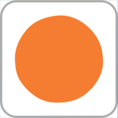 A square with an orange dot in the middle.